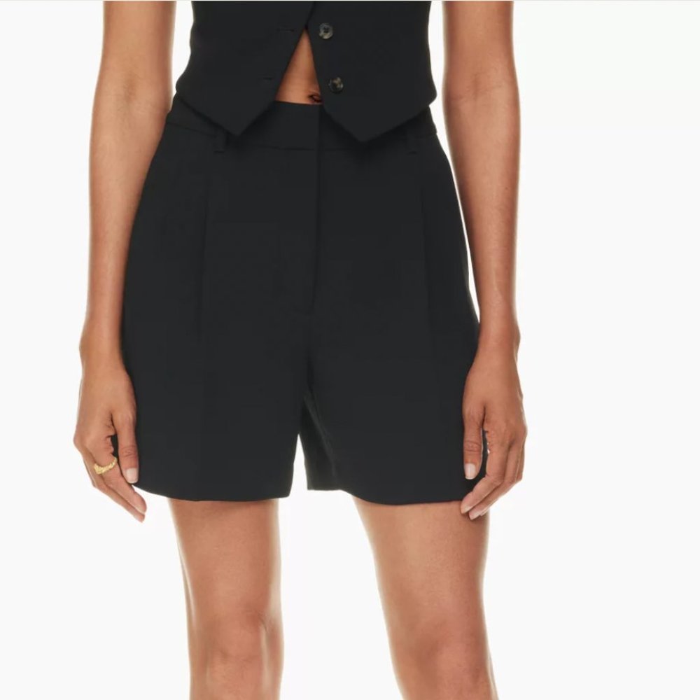 ARITZIA Wilfred The Effortless Short 5" High-waisted double-pleated shorts BLACK